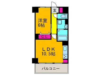 TURANDOT(1LDK/4階)の間取り写真