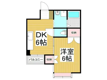 IWAIビル(1DK/5階)の間取り写真