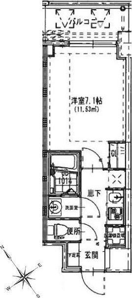 S-RESIDENCE 都島(1K/2階)の間取り写真