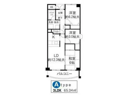 ルミエール西取石(3LDK/2階)の間取り写真