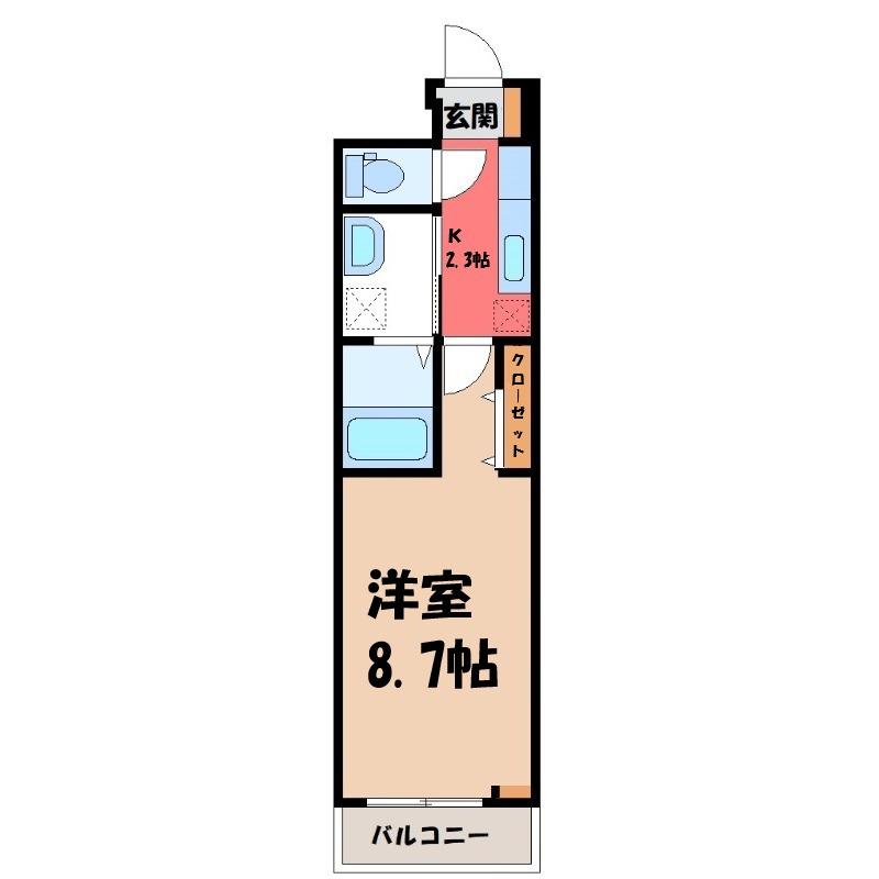 YSアビタシオン青柳(1K/3階)の間取り写真