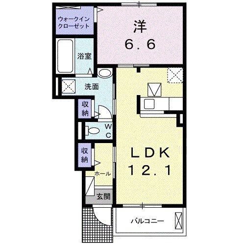 ビアージョ19(1LDK/1階)の間取り写真