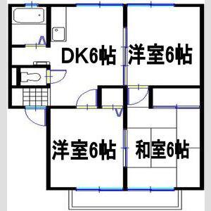ウィンディア玉手(3DK/1階)の間取り写真