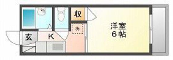 コーポプチIII(1K/2階)の間取り写真