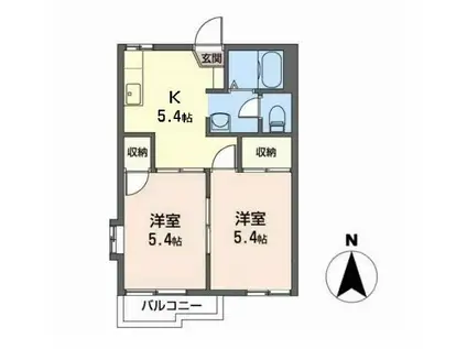 フレグランス・フローラ(2K/2階)の間取り写真