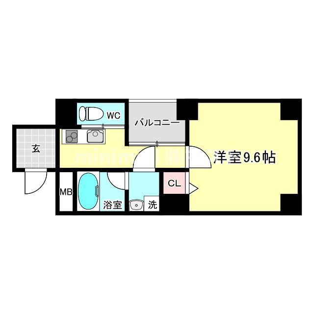 グリュックメゾン福島(1K/4階)の間取り写真
