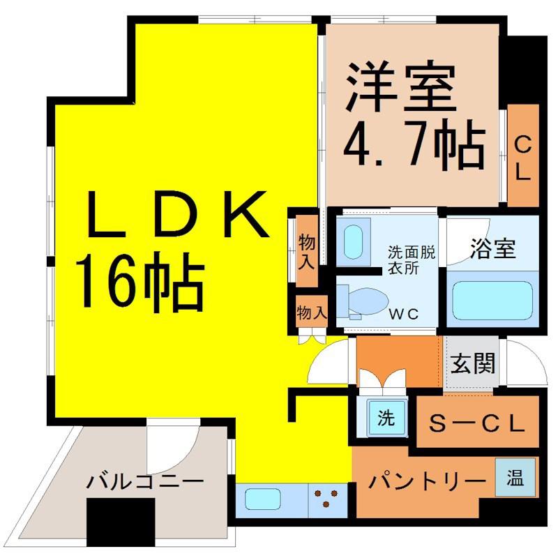 YZ MAHOROBA(1LDK/8階)の間取り写真