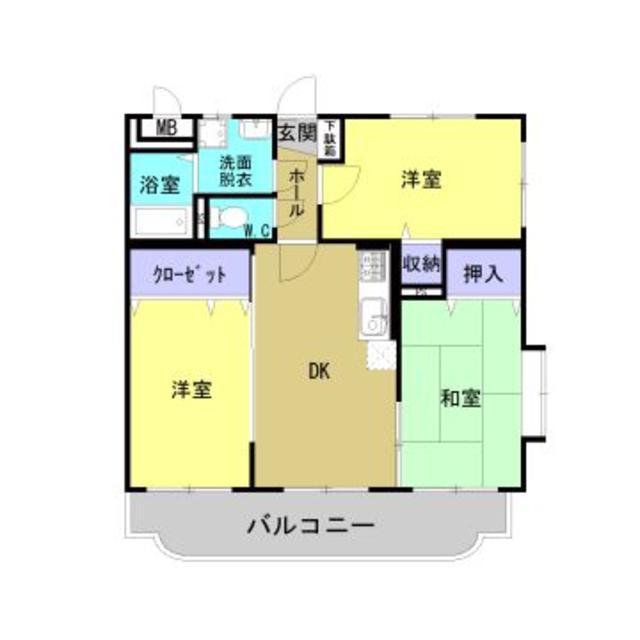 ユーミーフォートレスT(3DK/2階)の間取り写真