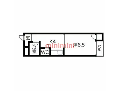 ダンディーA(1K/1階)の間取り写真