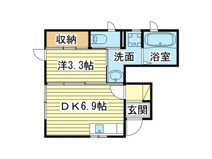 サンピース(1DK/1階)の間取り写真