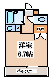 リトルパレス(ワンルーム/3階)の間取り写真