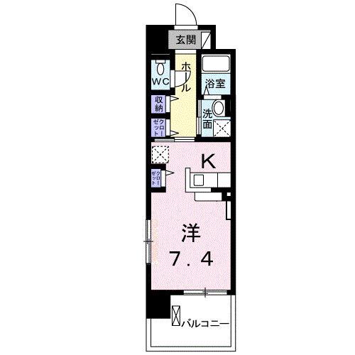 エクセレント ジールV(ワンルーム/3階)の間取り写真