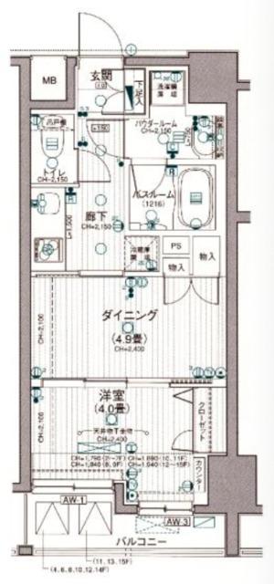 日神デュオステージ池袋(1DK/15階)の間取り写真