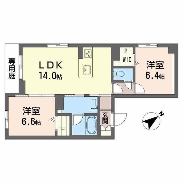 TRUST MAISON 京(2LDK/1階)の間取り写真