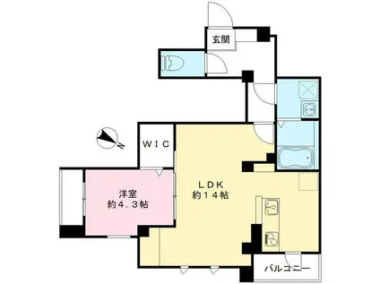 パークビュー世田谷桜丘(1LDK/2階)の間取り写真