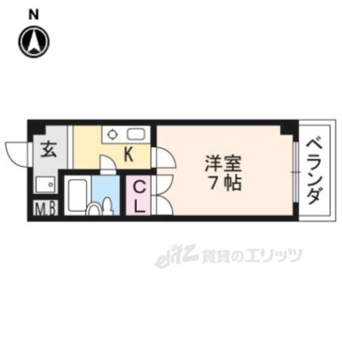 サンハイツ大新(1K/3階)の間取り写真