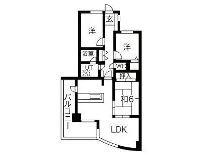 イマージュアークヒルズ黒崎西(3LDK/14階)の間取り写真