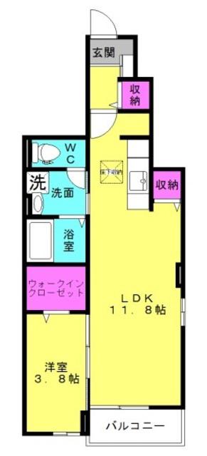 ステラ・ポラーレ(1LDK/1階)の間取り写真