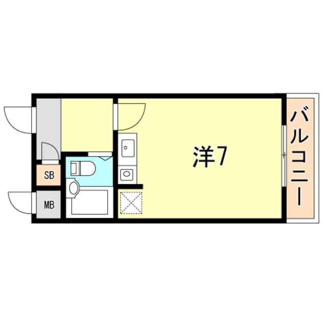 石原ビル(ワンルーム/3階)の間取り写真