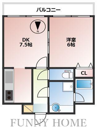 カンタラーモ(1DK/3階)の間取り写真