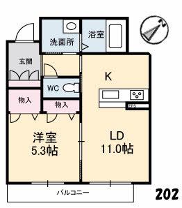 ベレオ大宮(1LDK/2階)の間取り写真