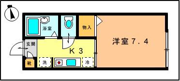カプチーノ(1K/2階)の間取り写真