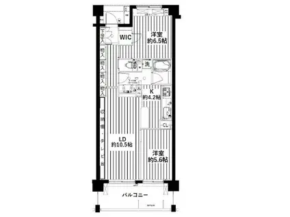 アンビシャスガーデン勝田台(2LDK/3階)の間取り写真