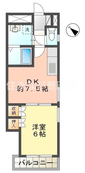 クルーズ タケムラ(1DK/1階)の間取り写真