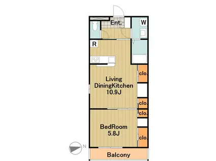 リブリ・カーサフェリーチェⅡ(1LDK/1階)の間取り写真