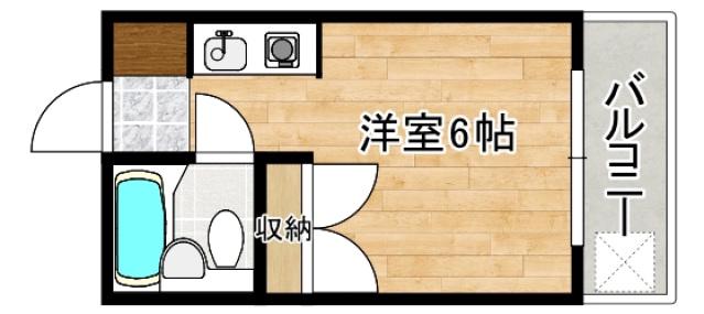 NODACO宇品神田(ワンルーム/3階)の間取り写真