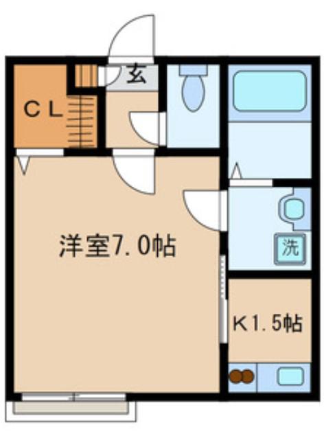 シリウス(1K/2階)の間取り写真