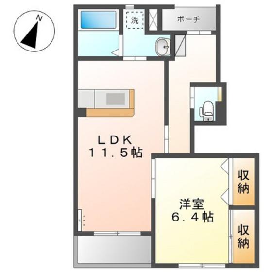 スプランディード(1LDK/1階)の間取り写真