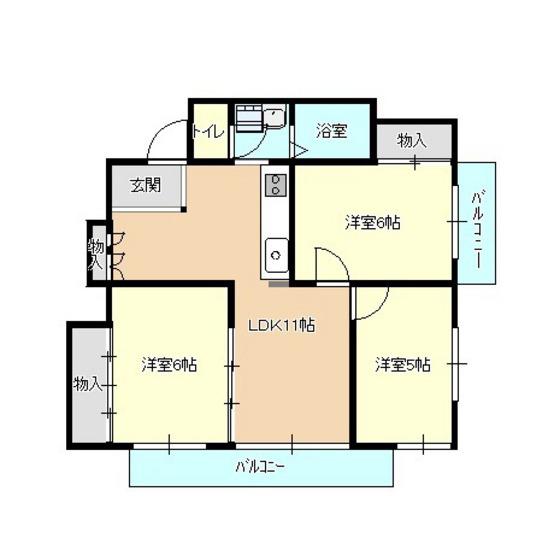 R.NAGASHIMA4(3LDK/3階)の間取り写真