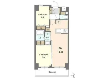 S-RESIDENCE東浦和AGUA(2LDK/1階)の間取り写真