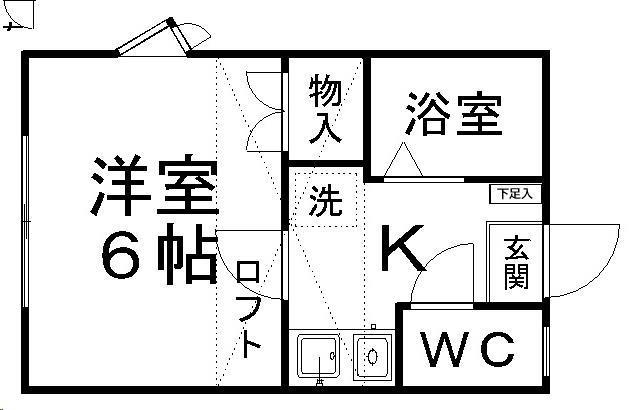 エコステージ鶴ケ谷(1K/1階)の間取り写真