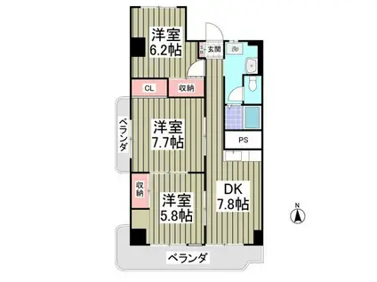 坂口コーポ 107(3DK/1階)の間取り写真