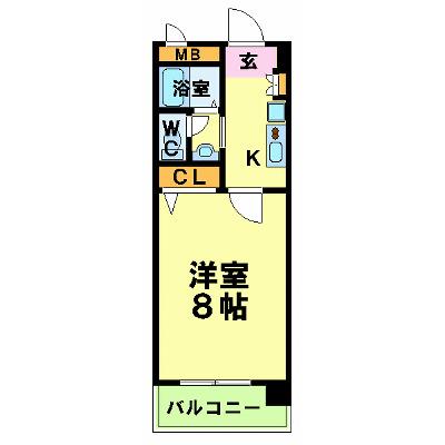 フィネス昭和町(1K/2階)の間取り写真