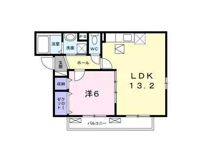 エクセラン・ソワ(1LDK/1階)の間取り写真