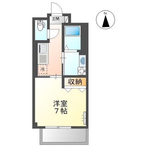アークトゥルス(1K/2階)の間取り写真