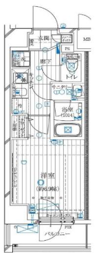 レガリス溝の口(1K/3階)の間取り写真