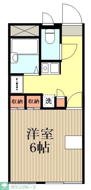 西武新宿線 武蔵関駅 徒歩19分 2階建 築19年(1K/1階)の間取り写真