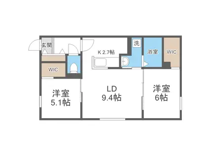 LE CLAIR ASABU(2LDK/2階)の間取り写真