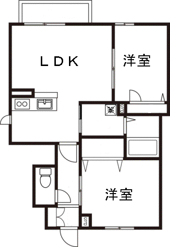 レジェンシア(2LDK/1階)の間取り写真