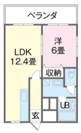 沖ハウス(1LDK/2階)の間取り写真