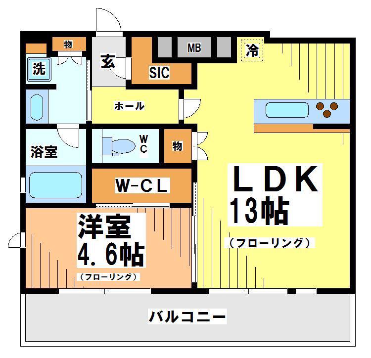 アジールコート桜上水(1LDK/7階)の間取り写真