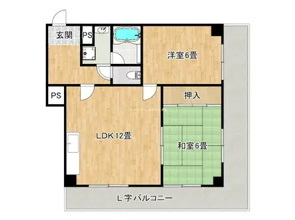 パーク大浜(2LDK/6階)の間取り写真