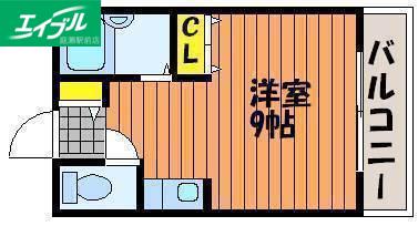 レインボーズB(ワンルーム/1階)の間取り写真