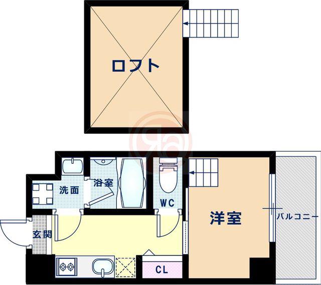 アルチェ阿倍野(1K/2階)の間取り写真