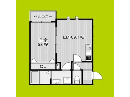 LE COCON(1LDK/1階)の間取り写真