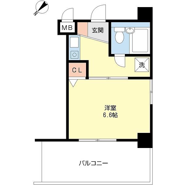 ジョイフル鶴舞(1K/6階)の間取り写真